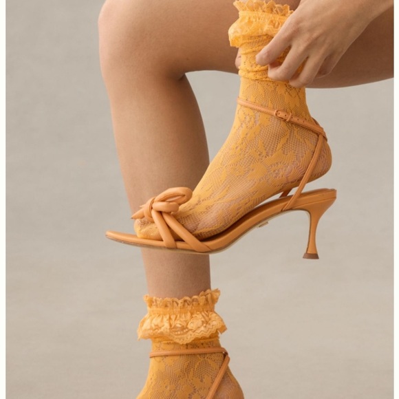Anthropologie Accessories - Anthropologie set of 2 pink orange lace ruffle socks new with tags